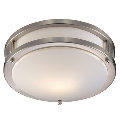 Trans Globe Lighting PL-10260 BN Small Ee Utilitarian Circle Indoor Flushmount